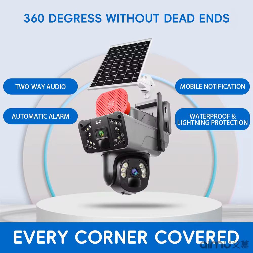 Camera de supraveghere solara 5G Dual Lens 4MP/8MP — Control și Siguranță Zi de Zi