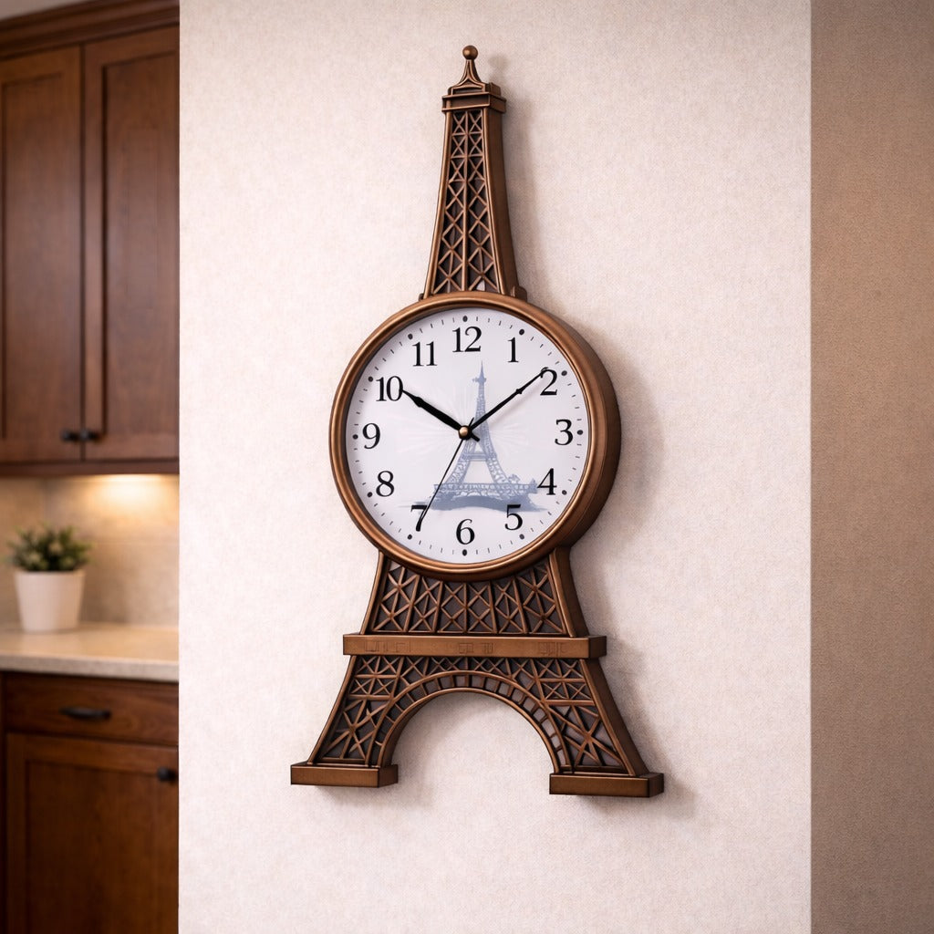 Ceas de perete Turnul Eiffel 70 cm decor modern pentru — Confort Practic Pentru Casa Ta
