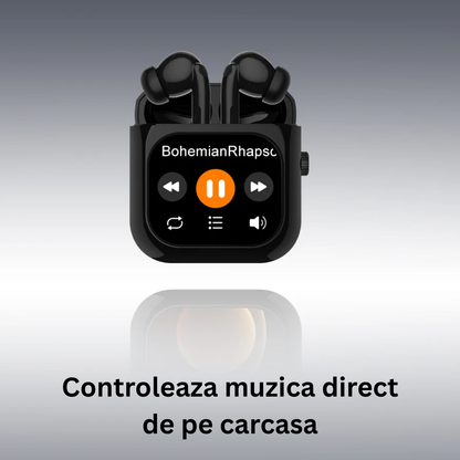 Casti Wireless Bluetooth cu Control Touch si Ecran LCD 2.01 — Utilitate Smart Zi de Zi