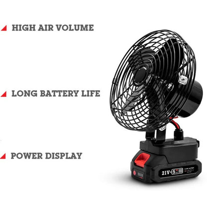 Ventilator Industrial cu Acumulator 21V, Portabil pentru Santier si Camping, M-105
