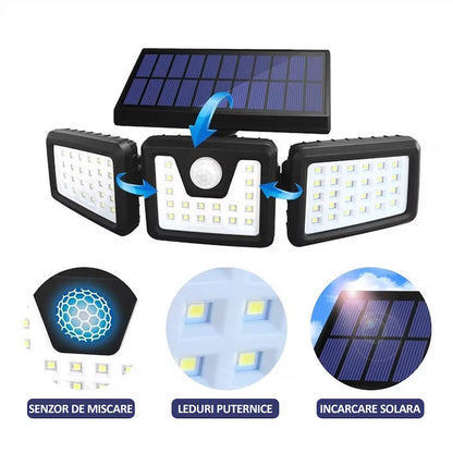Lampa Solara LED cu Senzor Crepuscular si de Miscare, A-119-80