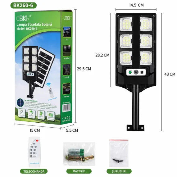 Lampa Solara Stradala cu Panou si Telecomanda, A-160-8