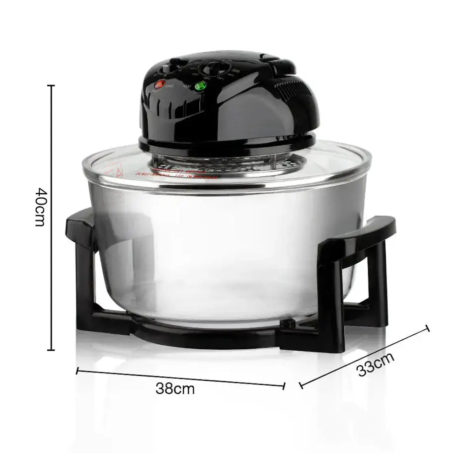 Friteuză cu Aer Cald din Sticlă 3-in-1, 12L, Vas Transparent, M-132
