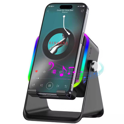 Suport Telefon cu Boxă Bluetooth, Lumină RGB, Rotire 360° și Design de Birou, A-175-13