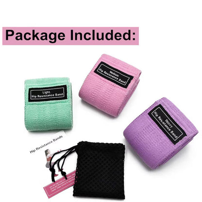Set 3 Benzi Elastice de Fitness pentru Exercitii, 3 Nivele Intensitate, A-110-14