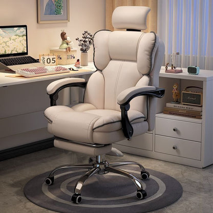 Scaun Ergonomic Directorial cu Suport Picioare Rabatabil Piele Ecologica — Confort Practic Pentru