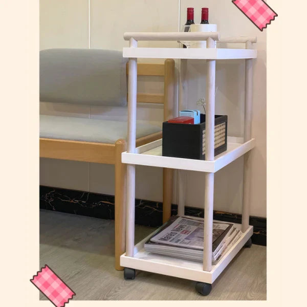 Raft mobil cu 3 polite si 4 roti rotative — Confort Practic Pentru Casa Ta