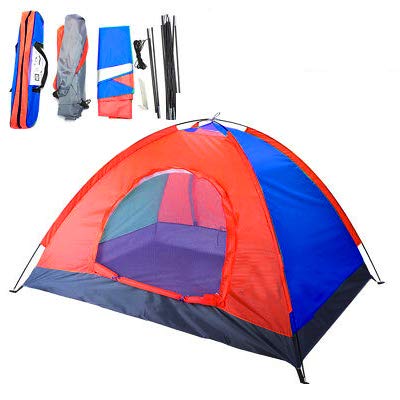 Cort camping 2-6 persoane cu plasa pentru insecte rosu/albastru — Mai Mult Confort Oriunde