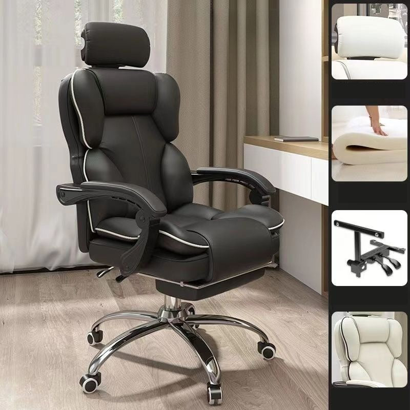 Scaun Ergonomic Directorial cu Suport Picioare Rabatabil Piele Ecologica — Confort Practic Pentru