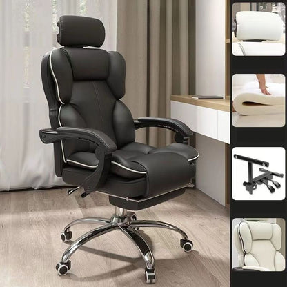 Scaun Ergonomic Directorial cu Suport Picioare Rabatabil Piele Ecologica — Confort Practic Pentru