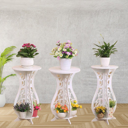 Set 3 masute decorative pentru ghivece de flori din PVC — Confort Practic Pentru Casa Ta