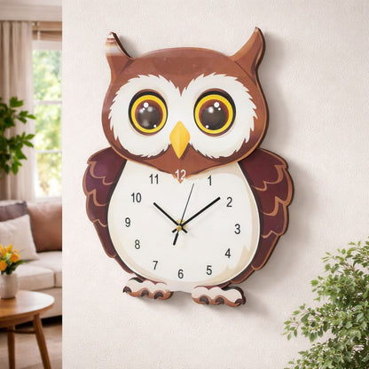 Ceas perete copii din lemn design modern 39x22 cm — Util Pentru Familie și Copii