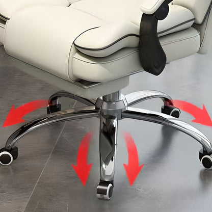 Scaun Ergonomic Directorial cu Suport Picioare Rabatabil Piele Ecologica — Confort Practic Pentru