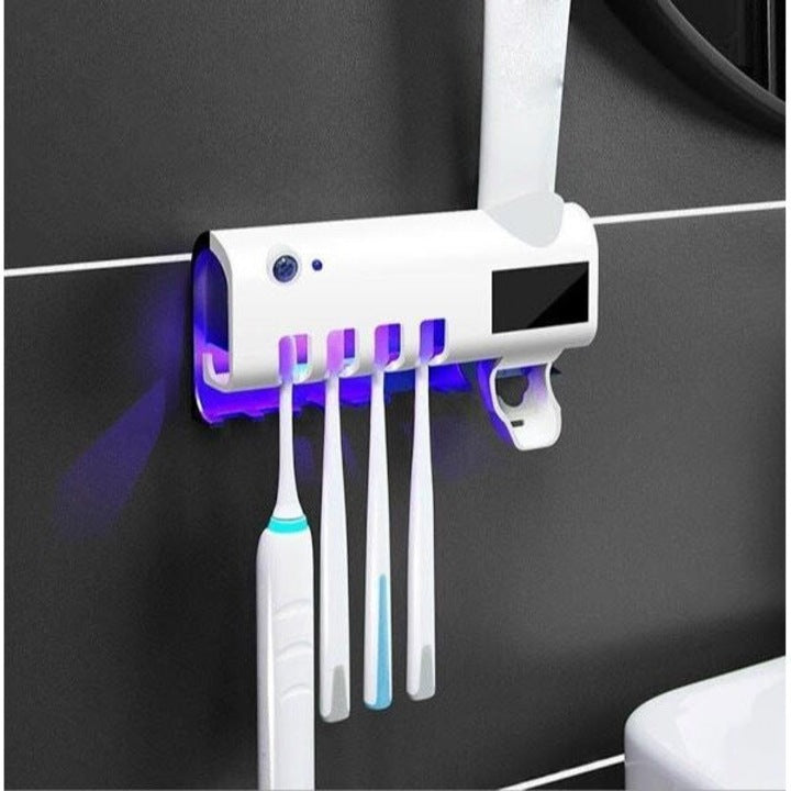 Dozator de Pasta de Dinti cu Suport si Sterilizare UV pentru Periute, A-156-12