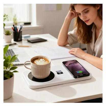 Incalzitor de Cafea cu Incarcare Wireless pentru Telefon, A-150-8