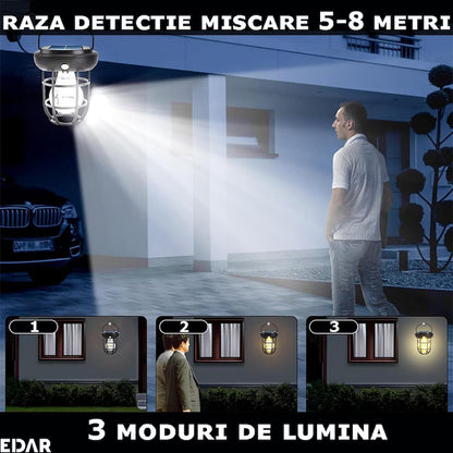 Felinar Solar de Exterior cu LED, Iluminare Decorativa pentru Gradina si Terasa, M-108
