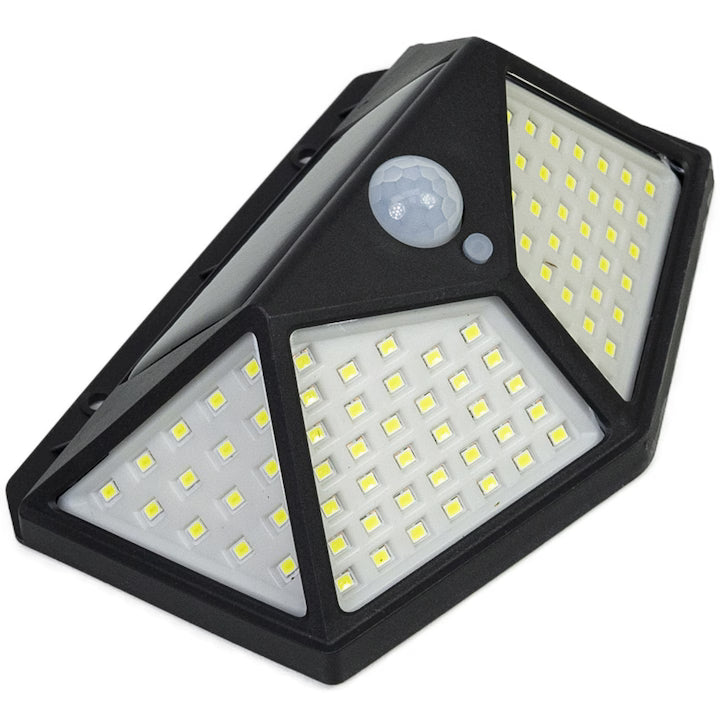 Lampa Solara de Perete cu 4 Fete, Senzor de Miscare, 100 LED, A-177-5