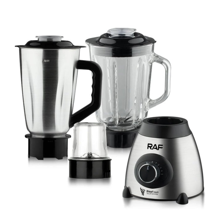 Blender Electric 3-in-1, 1000W, 1.5L, 6 Lame Inox și Râșniță, M-124