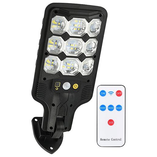 Lampă Stradală Solară cu Senzor de Mișcare, Telecomandă și 3 Moduri de Iluminare, CLS-IL101