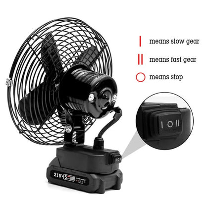 Ventilator Industrial cu Acumulator 21V, Portabil pentru Santier si Camping, M-105