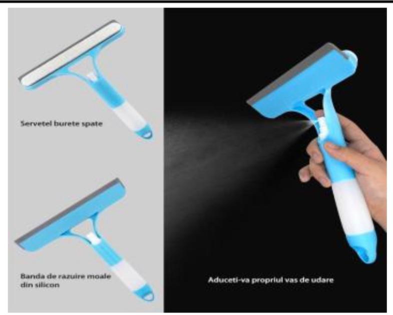 Racleta geamuri 3-în-1 cu pulverizator — Confort Practic Pentru Casa Ta