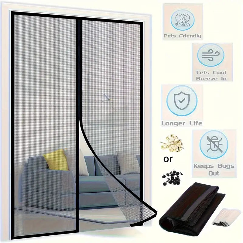 Set 3 perdele magnetice antiinsecte 190 x 100 cm — Confort Practic Pentru Casa Ta