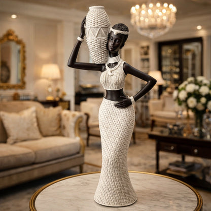 Decorativa femeie africana cu vas — Confort Practic Pentru Casa Ta