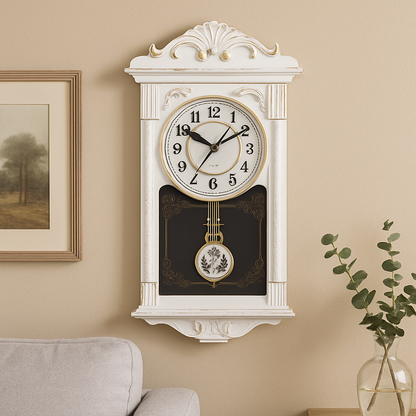 Ceas de perete vintage cu pendul 41 cm x 22 — Confort Practic Pentru Casa Ta