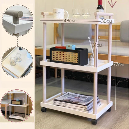 Raft mobil cu 3 polite si 4 roti rotative — Confort Practic Pentru Casa Ta