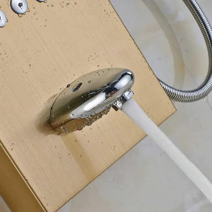 Panou dus hidromasaj inox auriu/argintiu 5 functii — Confort Practic Pentru Casa Ta