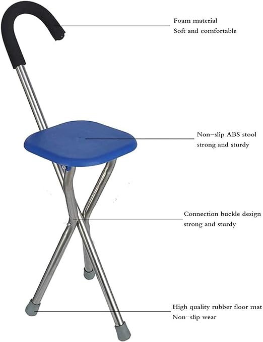 Scaun pliabil cu baston inaltime 82 cm — Confort Personal Zi de Zi