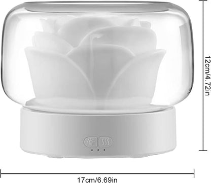 Umidificator pentru camera in forma de trandafir 400ml lumina de — Confort Practic Pentru Casa Ta