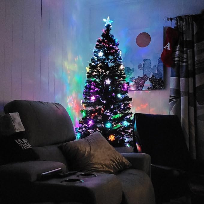 Brad artificial cu fibra optica si LED-uri cu suport metalic — Ambient Modern Pentru Acasă