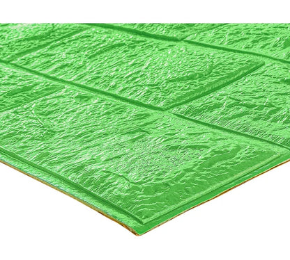 Tapet 3D caramida Verde lime auto-adeziv pentru interior 70 x — Confort Practic Pentru Casa Ta