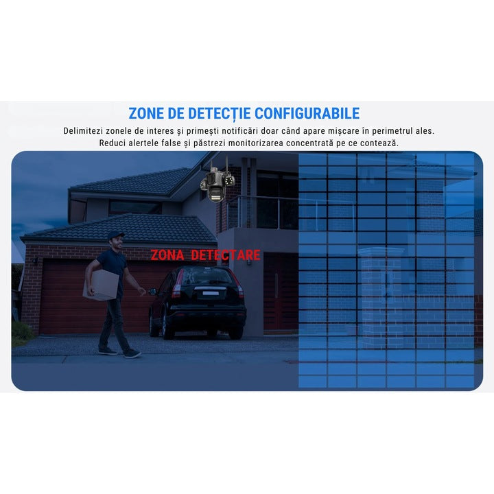 Camera de Securitate Exterior 360, 3MP WiFi, 3 Lentile, A-166-9