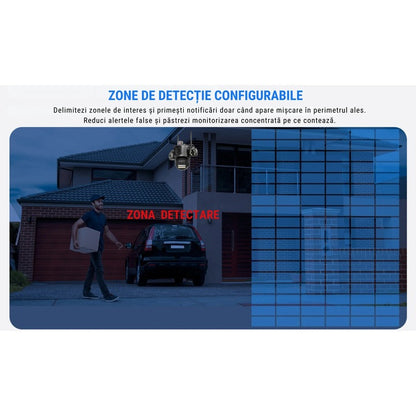 Camera de Securitate Exterior 360, 3MP WiFi, 3 Lentile, A-166-9