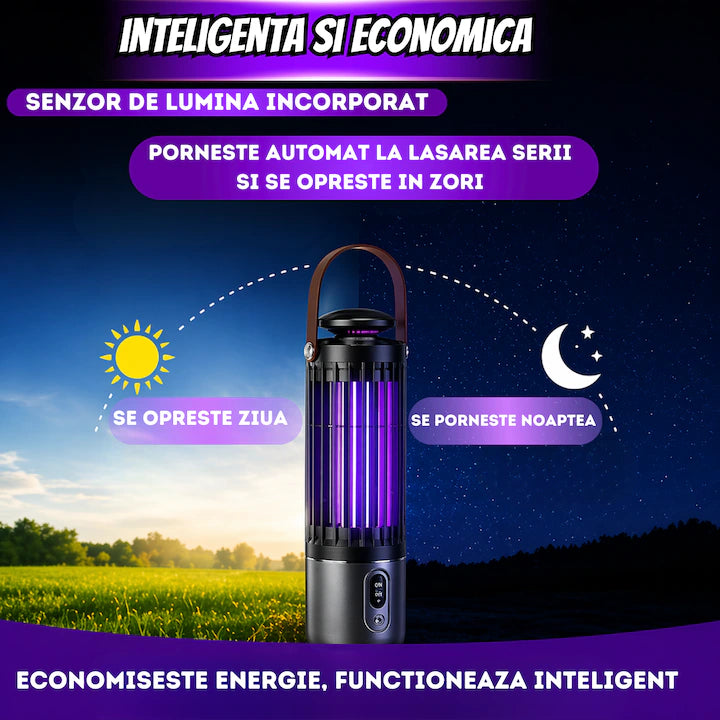 Lampa UV Anti-Tantari Reincarcabila si Lampa de Noapte 2 in 1, cu Senzor de Amurg, A-165-6