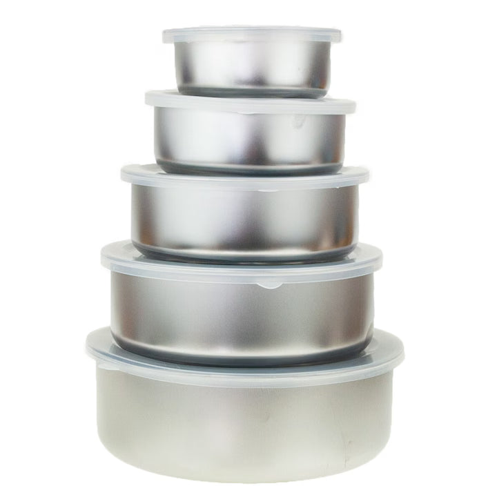 Set 5 Caserole Inox cu Capac Ermetic, Pastrare Alimente, A-176-8