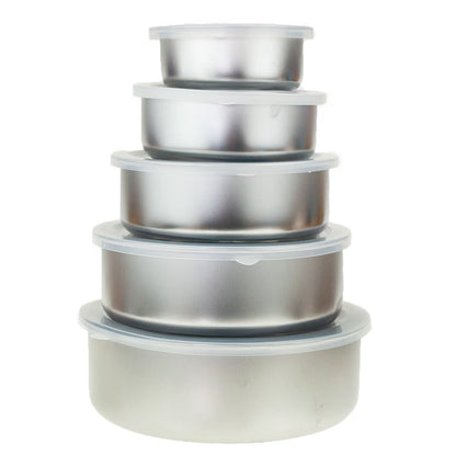 Set 5 Caserole Inox cu Capac Ermetic, Pastrare Alimente, A-176-8