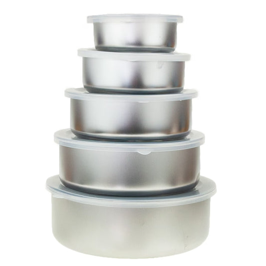 Set 5 Caserole Inox cu Capac Ermetic, Pastrare Alimente, A-176-8
