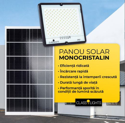 Proiector Solar LED 300W cu Panou Monocristalin, Telecomandă și Protecție IP67, EAZ-IL023