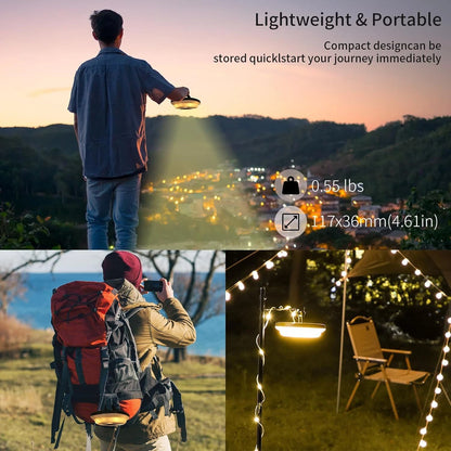 Lumina de Camping cu Lanterna si Banda LED 20M, Alb Cald si Alb Rece, M-111