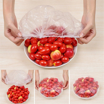 Set 100 huse alimentare de unică folosință cu bandă elastică — Mai Mult Confort în Bucătărie