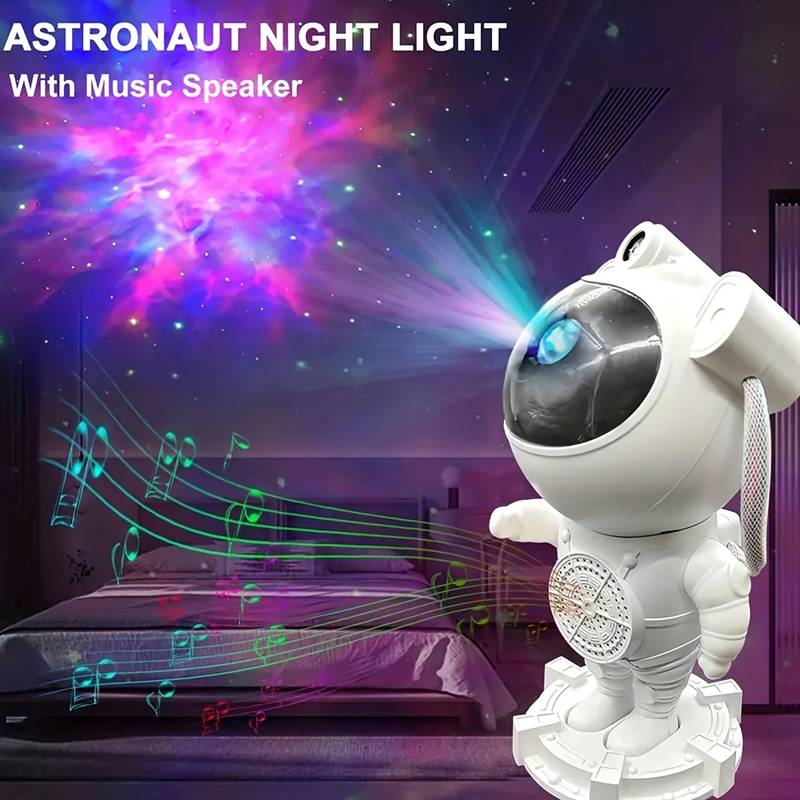 Proiector Astronaut Galaxy cu Aurora Boreală, Bluetooth, Boxă și Telecomandă, A-125-12