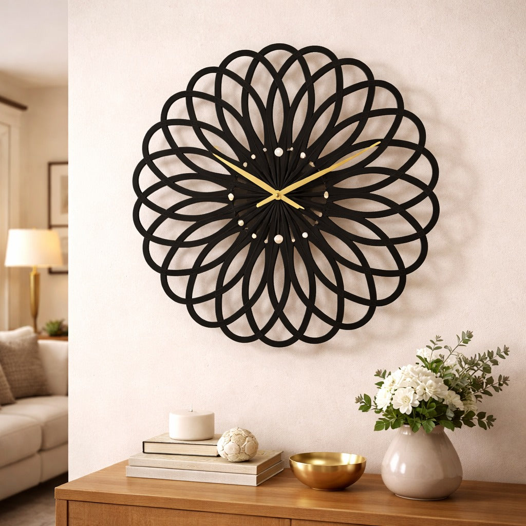 Ceas de perete 30 cm design geometric 3D modern silentios — Confort Practic Pentru Casa Ta