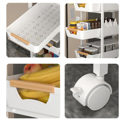 Suport slim portabil cu 5 nivele 38x 23.5 x 81.5 — Mai Mult Confort în Bucătărie