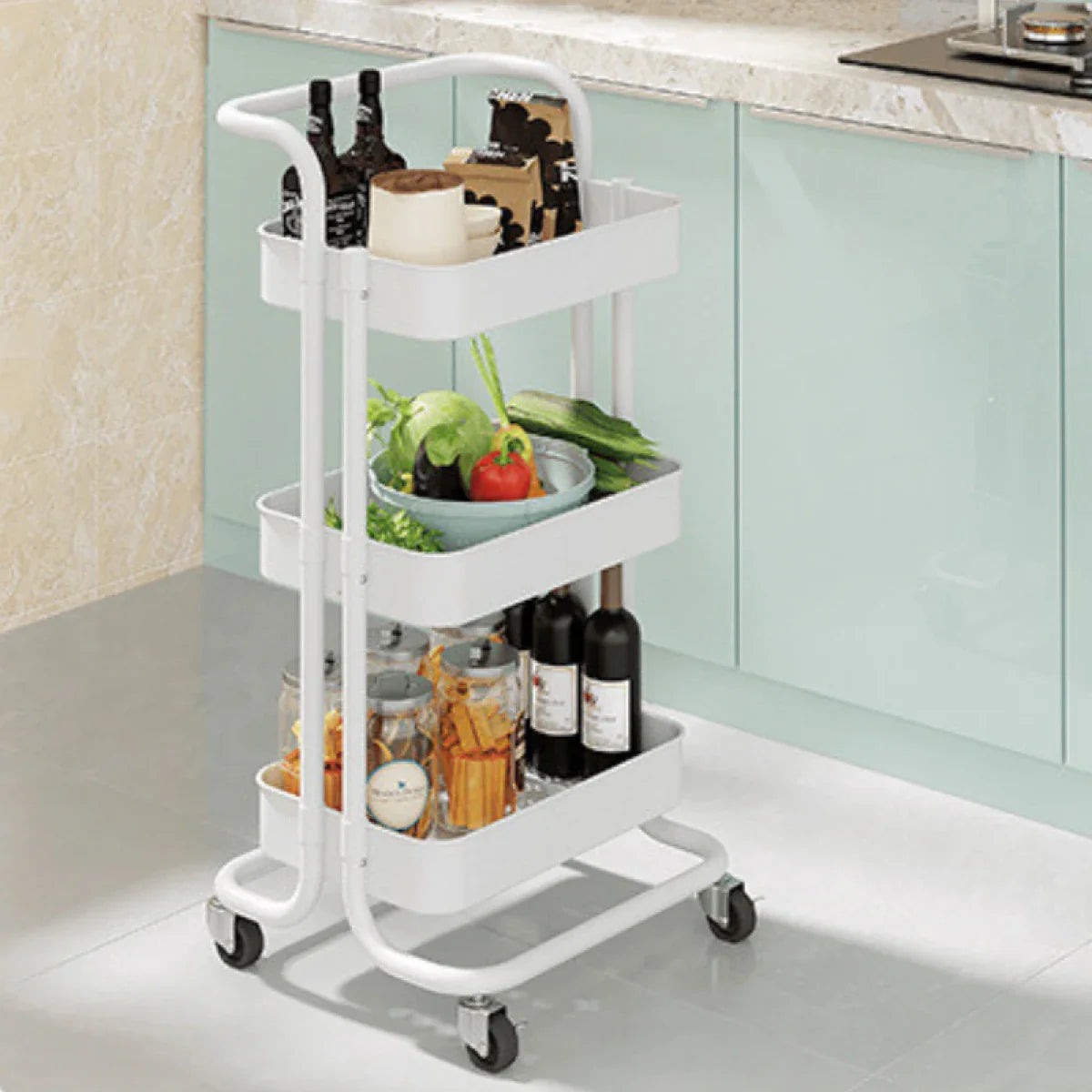 Raft portabil cu 3 nivele – cu cosuri metalice si — Confort Practic Pentru Casa Ta