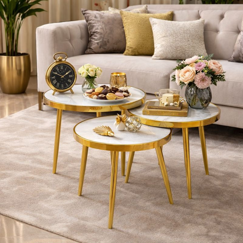 Set 3 masute de cafea tip nesting — Confort Practic Pentru Casa Ta
