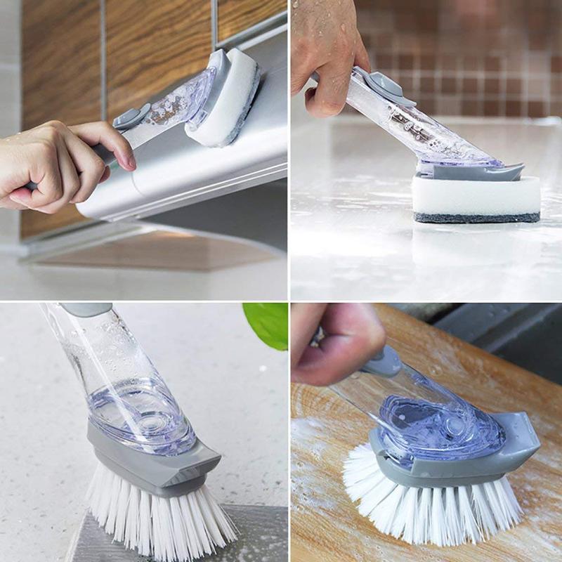 Perie vase cu maner si rezervor pentru detergent — Mai Mult Confort în Bucătărie