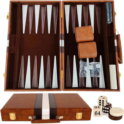 Set de Table Backgammon din piele 40 cm — Mai Mult Confort Oriunde